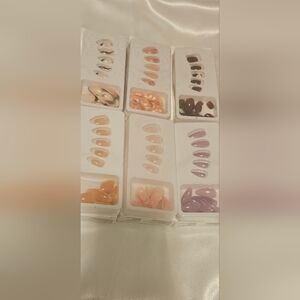 Elegant Press-On Nails Set - Nude, Pink, Purple